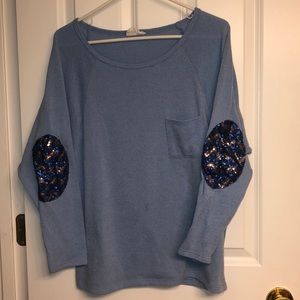 VERY CUTE LEGGING TEE WITH SPARKLE ELBOWS